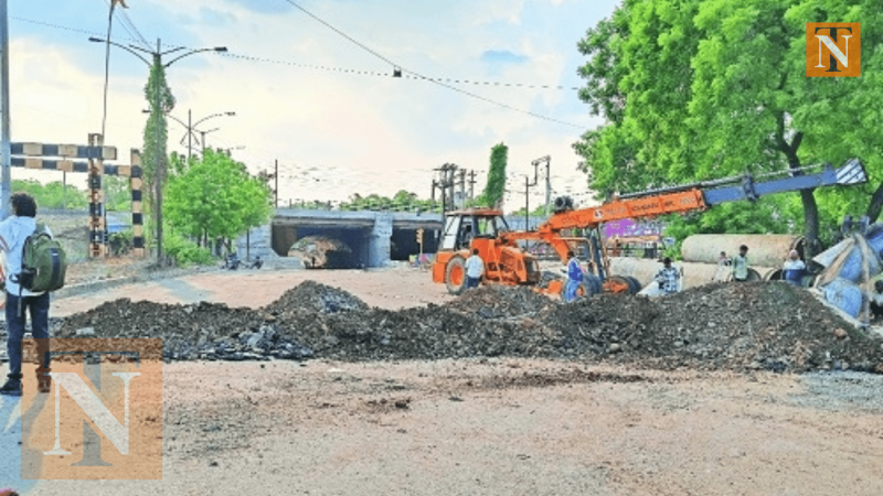 NMC Closes Narendra Nagar RuB Again, Causing Traffic Chaos